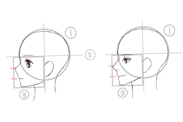 美しい 横顔イラストの描き方講座 丸と四角でアタリをとれば勝ち まりぼーしぶろぐ